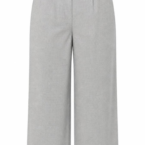 M&S Collection Women Grey Check Straight Trousers Size 14 Short