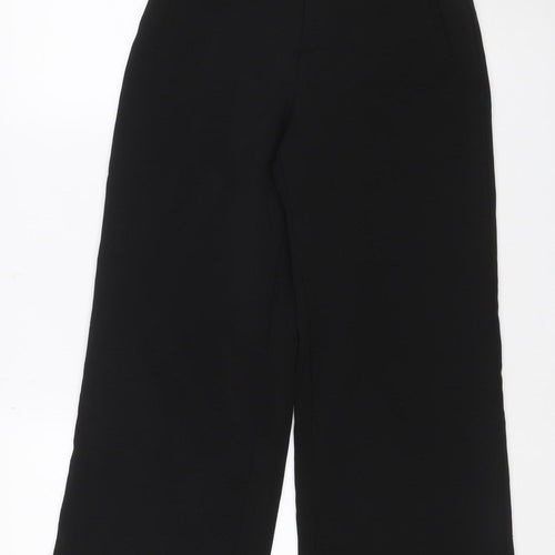 Zara Women’s Black UK 14 High Rise Wide Leg Tailored Trousers
