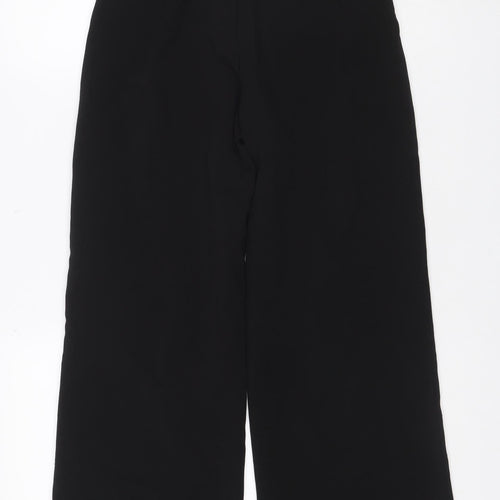 Zara Women’s Black UK 14 High Rise Wide Leg Tailored Trousers