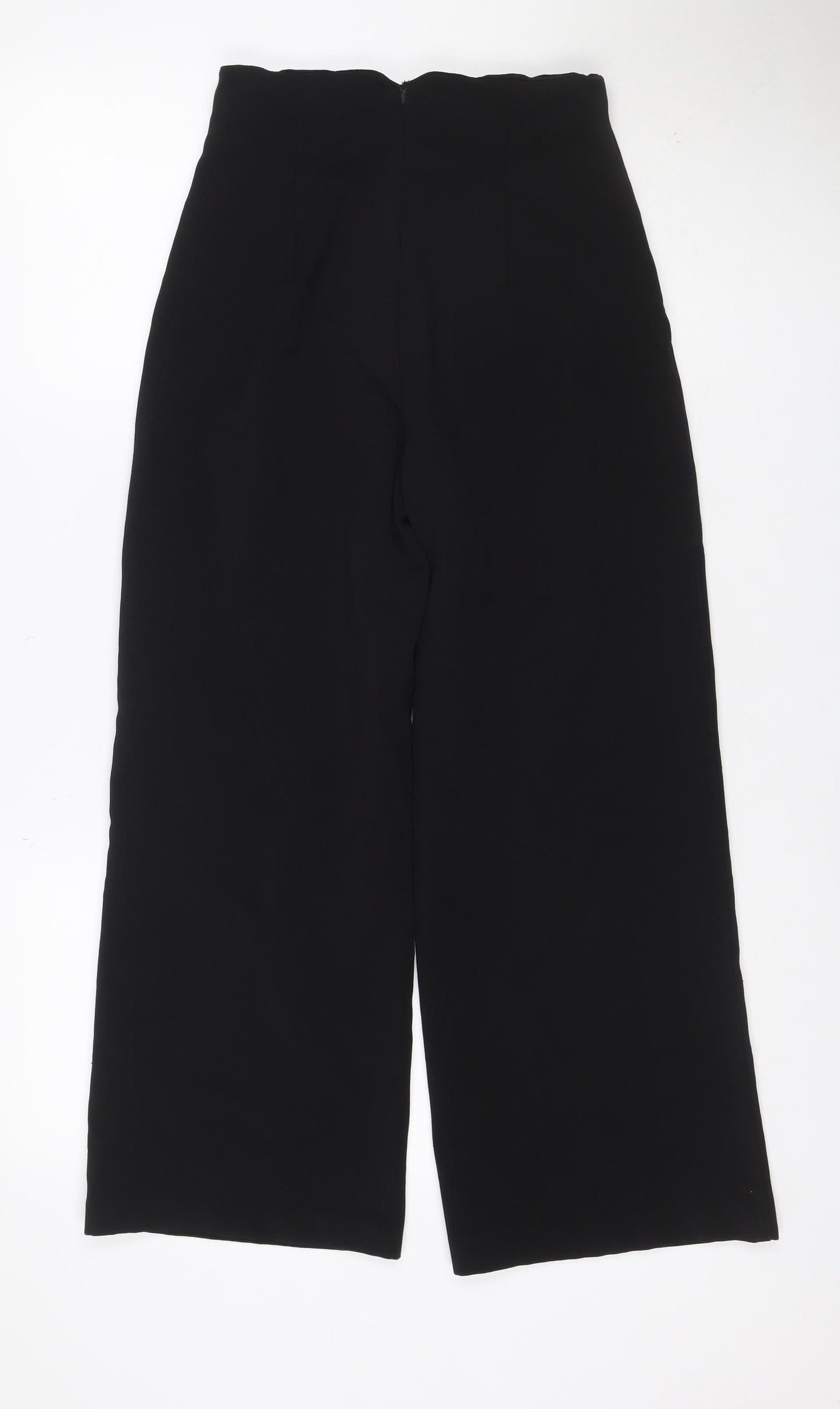 Zara Women’s Black UK 14 High Rise Wide Leg Tailored Trousers
