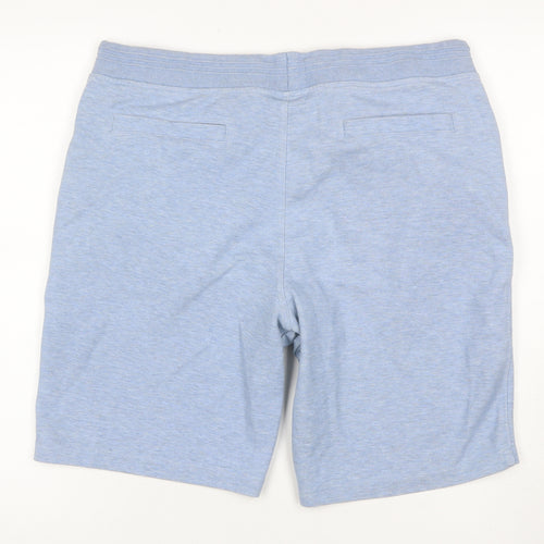 Crew Clothing Company Men Blue L Sweat Shorts Drawstring Logo Pockets