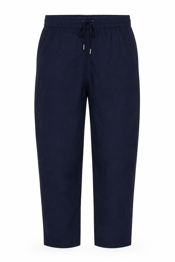 Front view of Marks & Spencer Women Blue UK 10 Short Wide Leg Drawstring Trousers