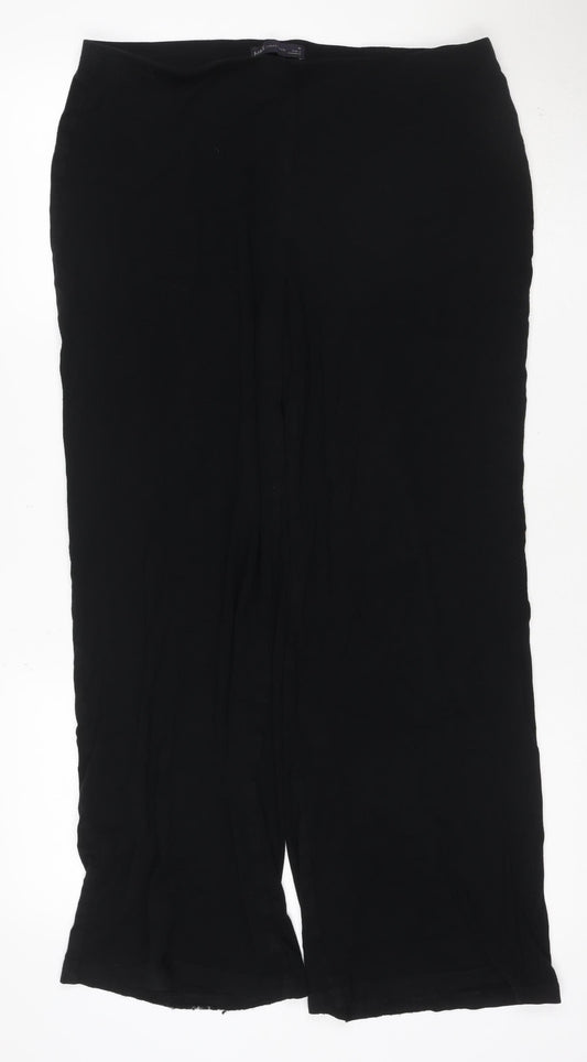 Marks & Spencer Women Black Size 16 Stretch Straight Leg Trousers