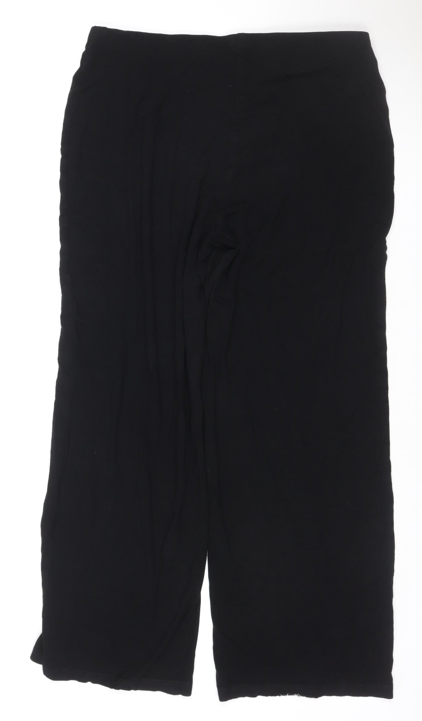 Marks & Spencer Women Black Size 16 Stretch Straight Leg Trousers