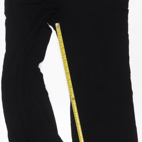 Marks & Spencer Women Black Size 16 Stretch Straight Leg Trousers