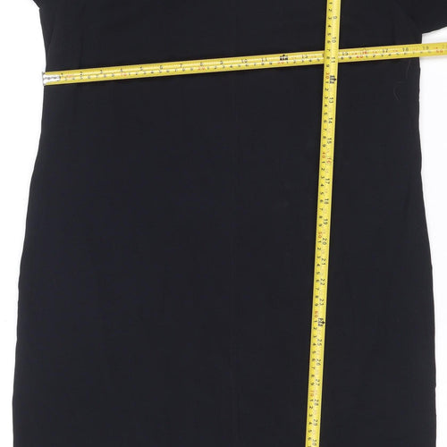 Marks and Spencer Women Black UK 14 Knee Length Shift Work Dress
