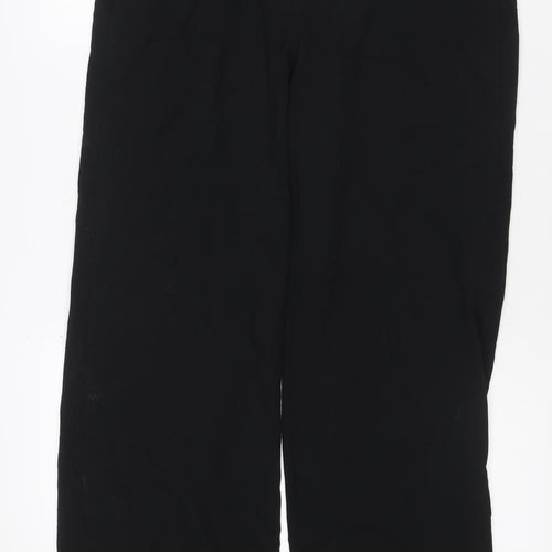 M&S Women Black UK 14 Wide-Leg Tailored Work Trousers