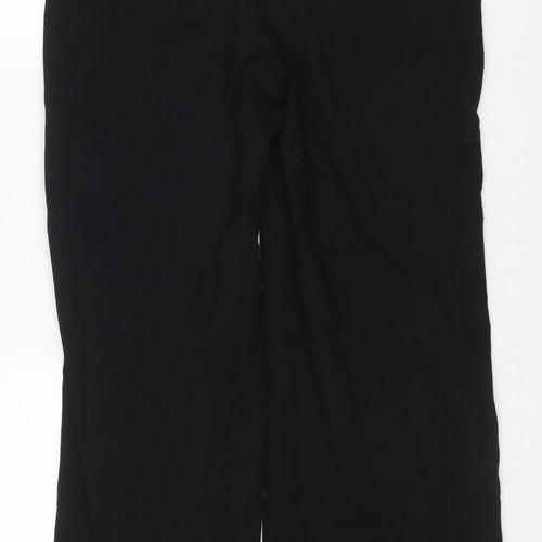 M&S Women Black UK 14 Wide-Leg Tailored Work Trousers