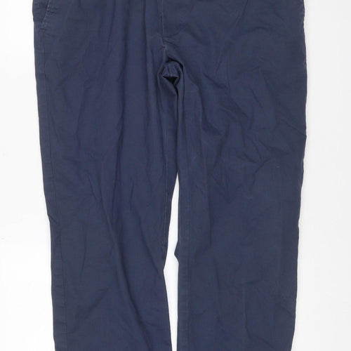 Marks and Spencer Men Blue 40in 31in Regular Straight Chino Trousers