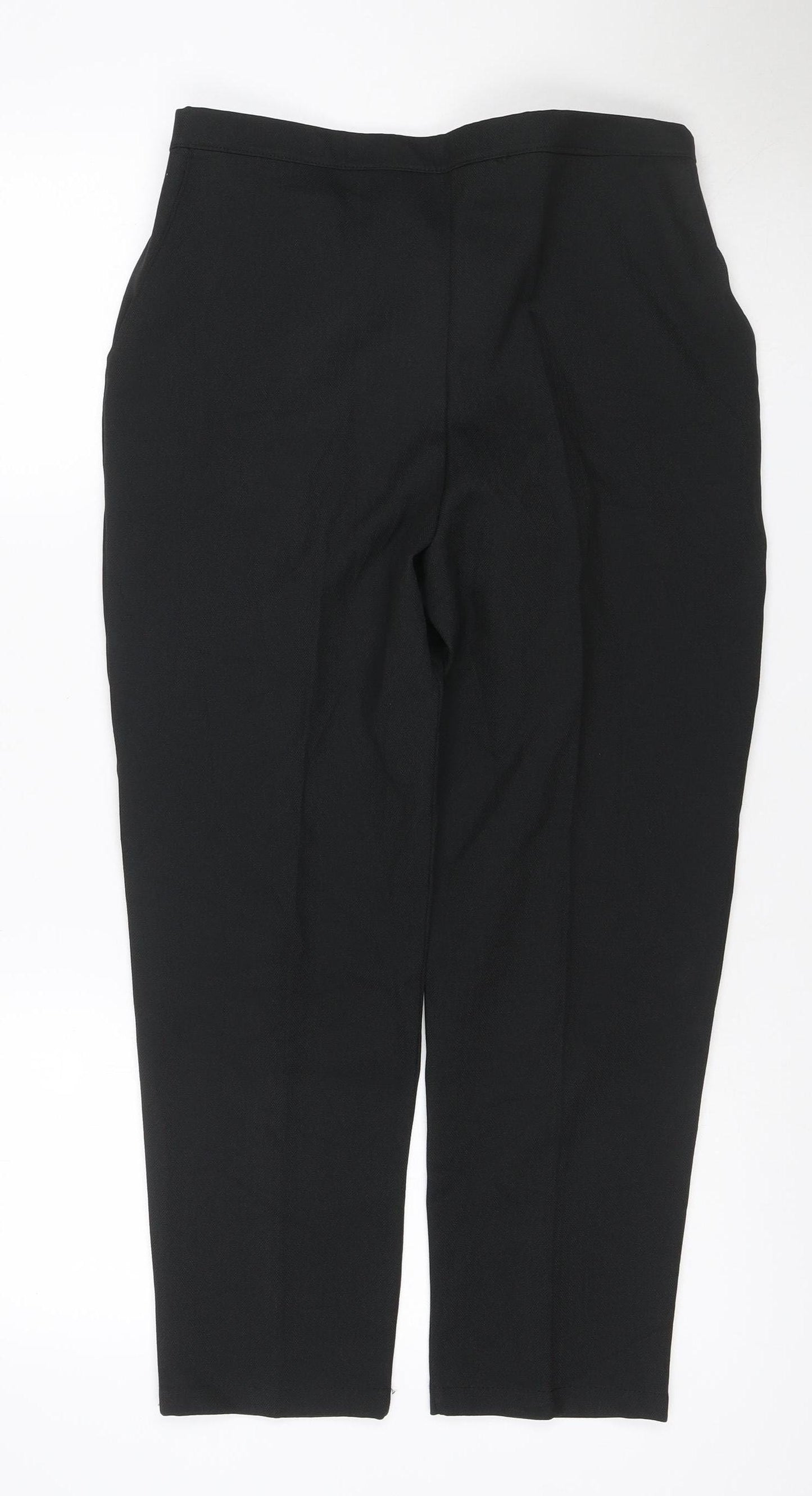 PINNS Women’s Black Size 14 Herringbone Stretch Straight Trousers