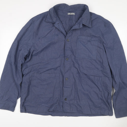 Tu Men’s Blue Cotton Utility Basic Jacket XL 46-48in Button Up