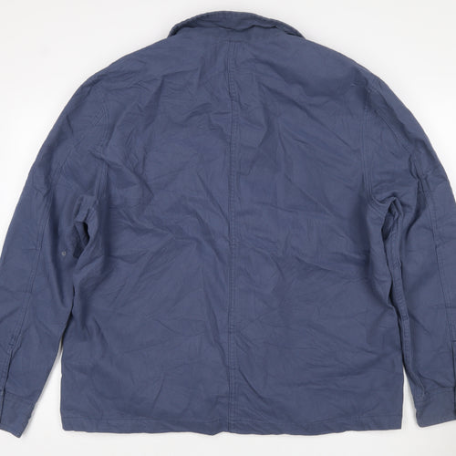 Tu Men’s Blue Cotton Utility Basic Jacket XL 46-48in Button Up