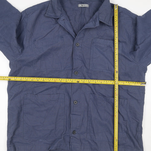 Tu Men’s Blue Cotton Utility Basic Jacket XL 46-48in Button Up