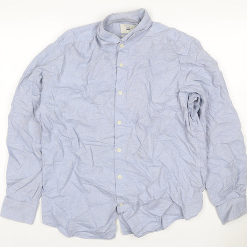 Moss 1851 Men’s Blue 16in Tailored Fit Cotton Long Sleeve Shirt