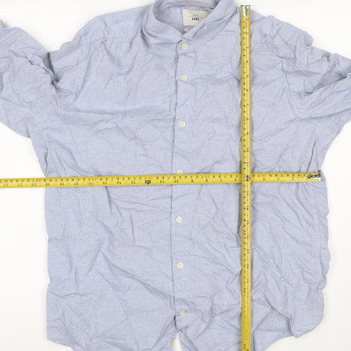 Moss 1851 Men’s Blue 16in Tailored Fit Cotton Long Sleeve Shirt