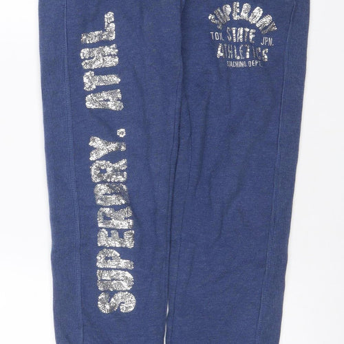 Superdry Women’s Blue S Jogger Sweatpants Cotton Blend Drawstring