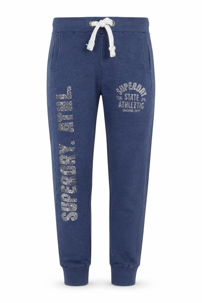 Superdry Women’s Blue S Jogger Sweatpants Cotton Blend Drawstring