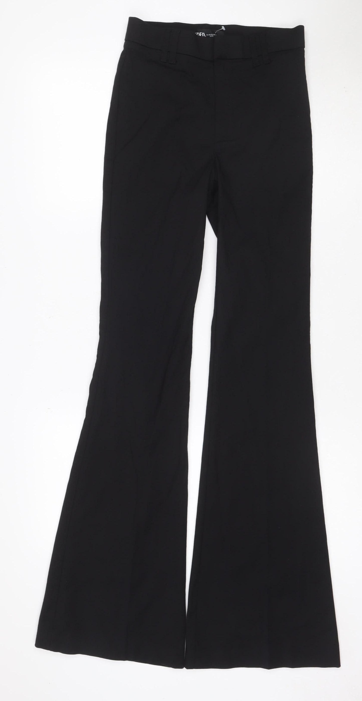 Zara Women’s Black XS Bootcut Smart Trousers Stretch Flat Front