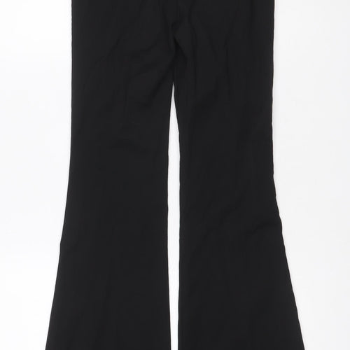 Zara Women’s Black XS Bootcut Smart Trousers Stretch Flat Front