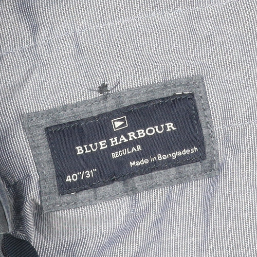 Blue Harbour Men’s Navy 40/31 Regular Cotton Chino Trousers