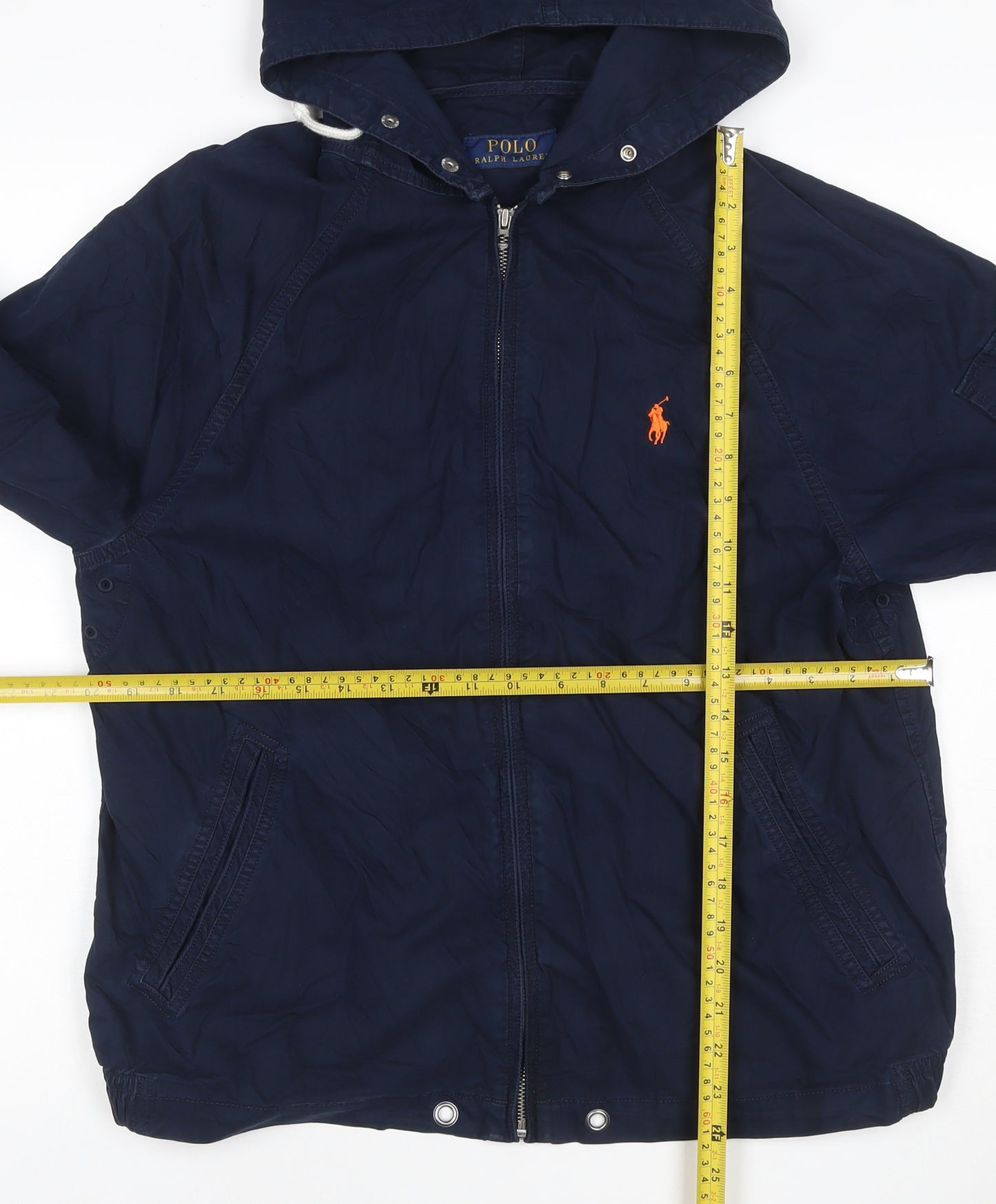 Polo Ralph Lauren Men Blue M Hooded Basic Jacket Full Zip Logo
