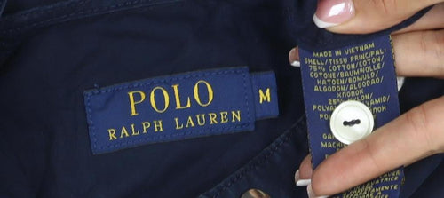 Polo Ralph Lauren Men Blue M Hooded Basic Jacket Full Zip Logo