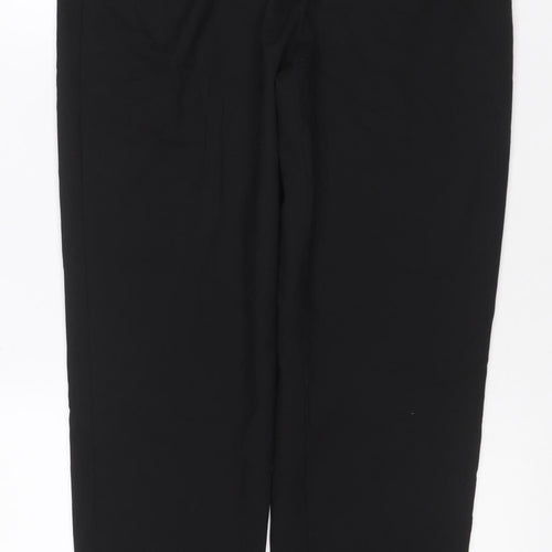 Next Women’s Black UK 12 Tailoring Elastic Waist Straight Trousers