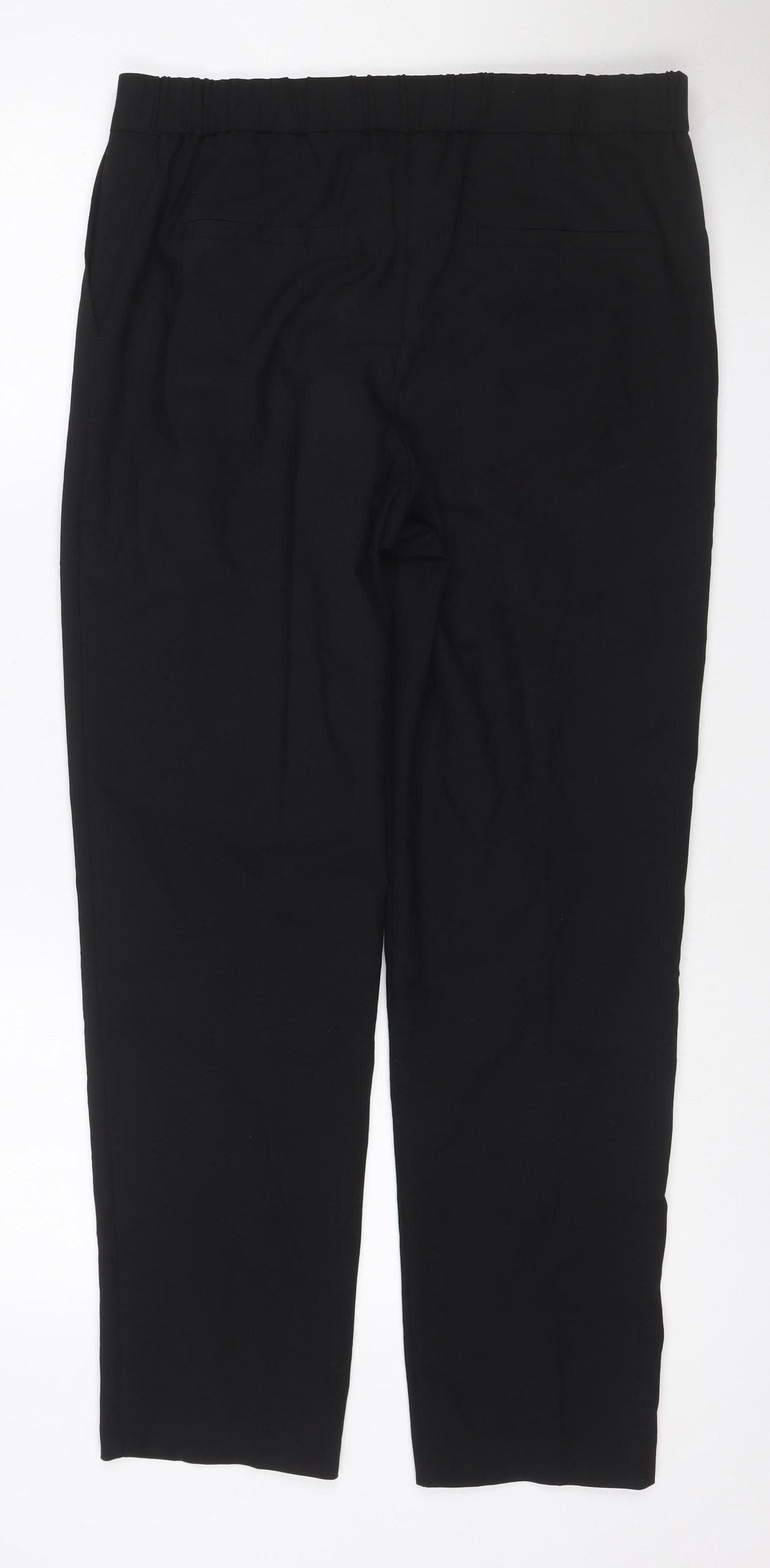 Next Women’s Black UK 12 Tailoring Elastic Waist Straight Trousers