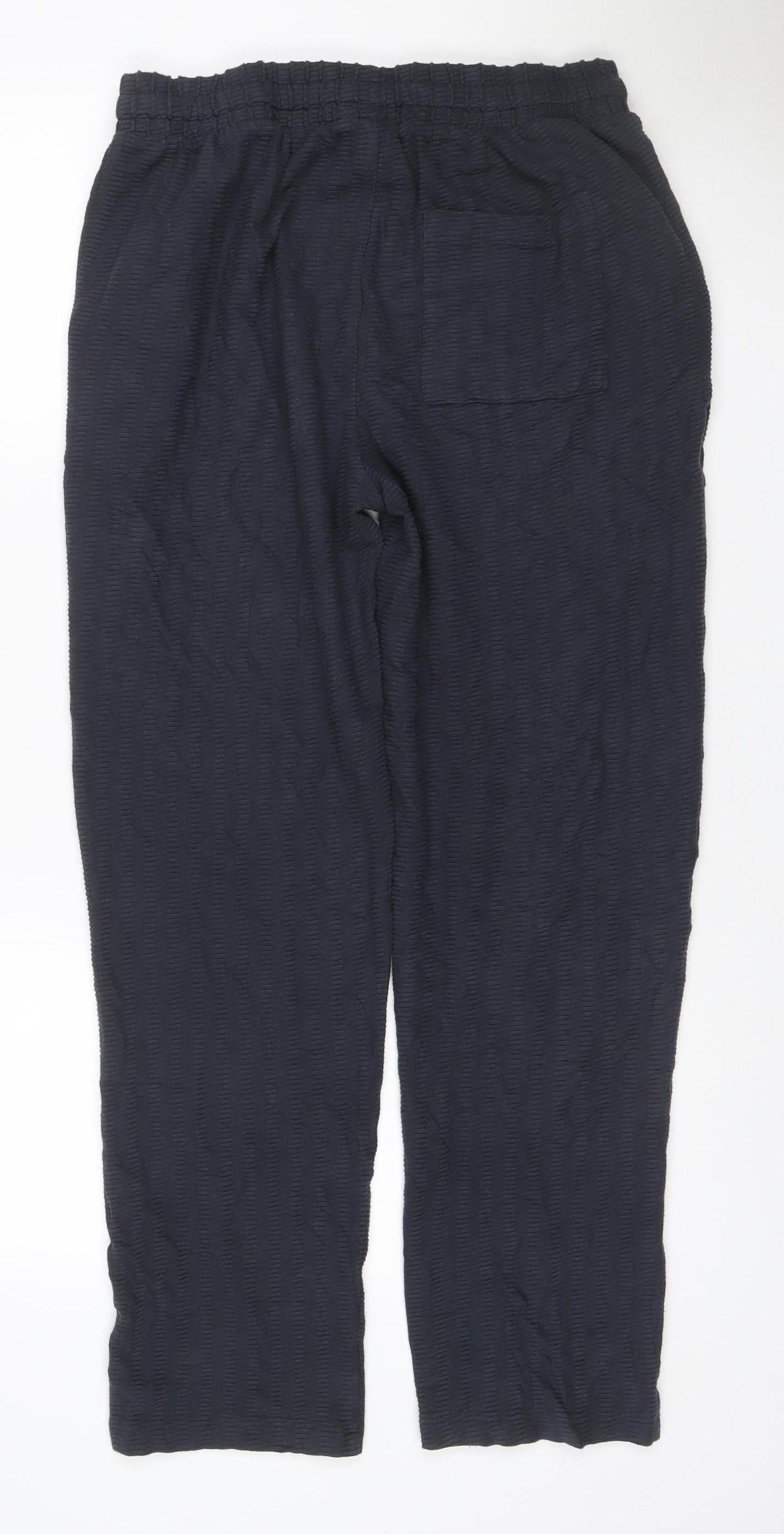 Next Men’s Black M Regular Leg Drawstring Textured Jogger Trousers