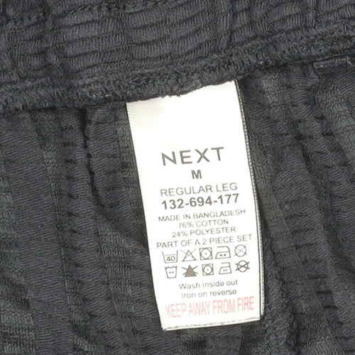 Next Men’s Black M Regular Leg Drawstring Textured Jogger Trousers