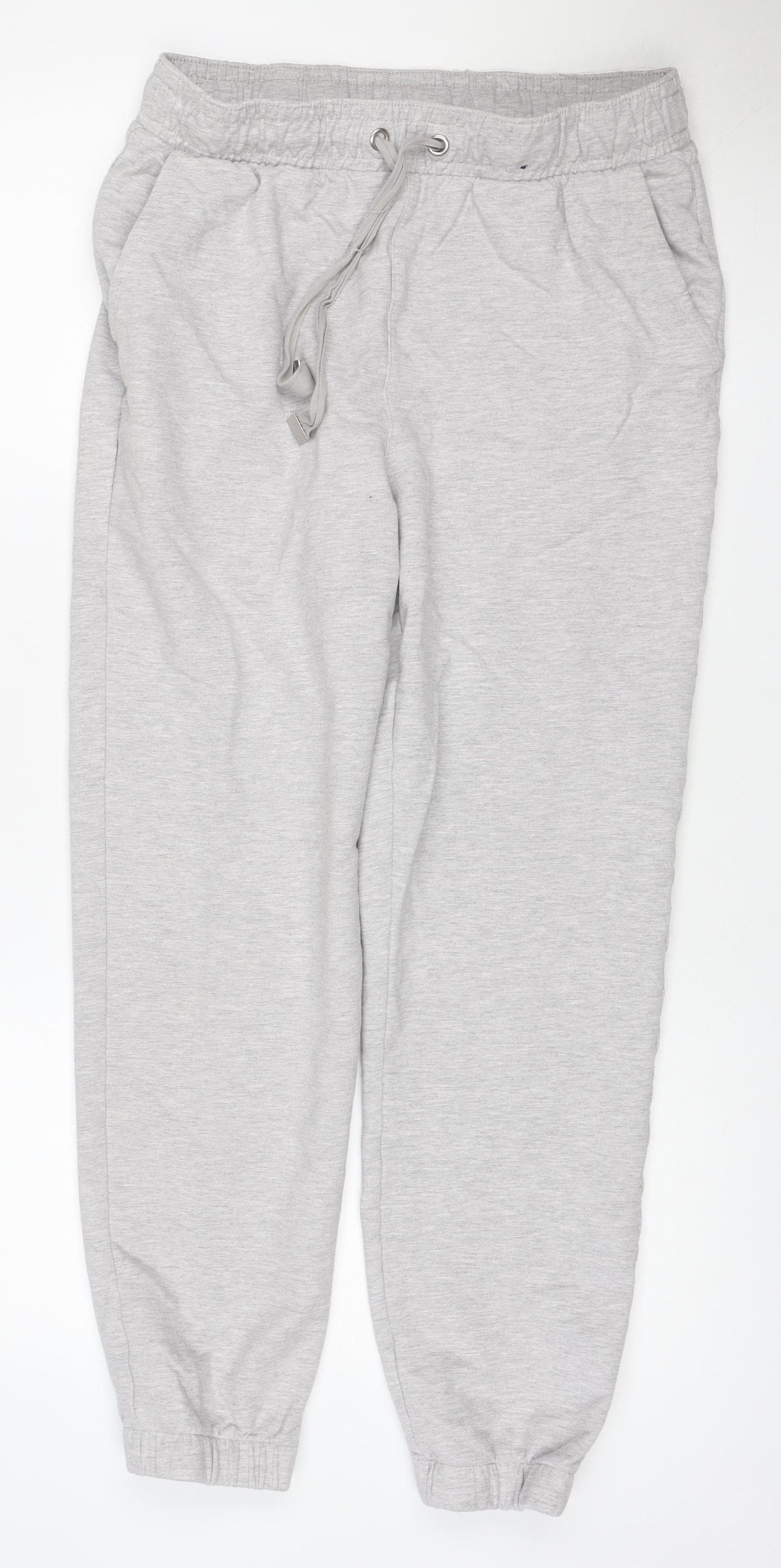 Marks and Spencer Women Grey Size 12 Cotton Jogger Sweatpants