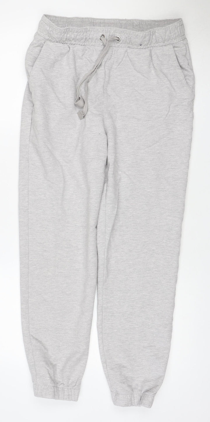 Marks and Spencer Women Grey Size 12 Cotton Jogger Sweatpants