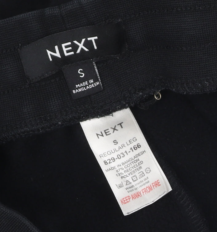 Next Men’s Black Size S Jogger Sweatpants Elastic Waist Zip Pockets
