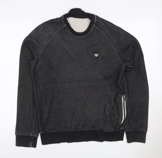 Armani Jeans Men’s Black S Pullover Crew Neck Logo Sweatshirt