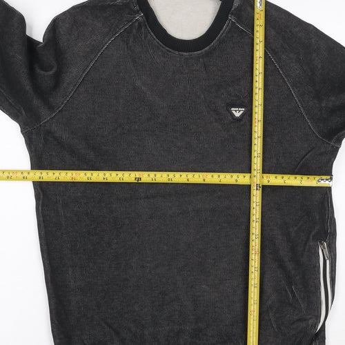 Armani Jeans Men’s Black S Pullover Crew Neck Logo Sweatshirt