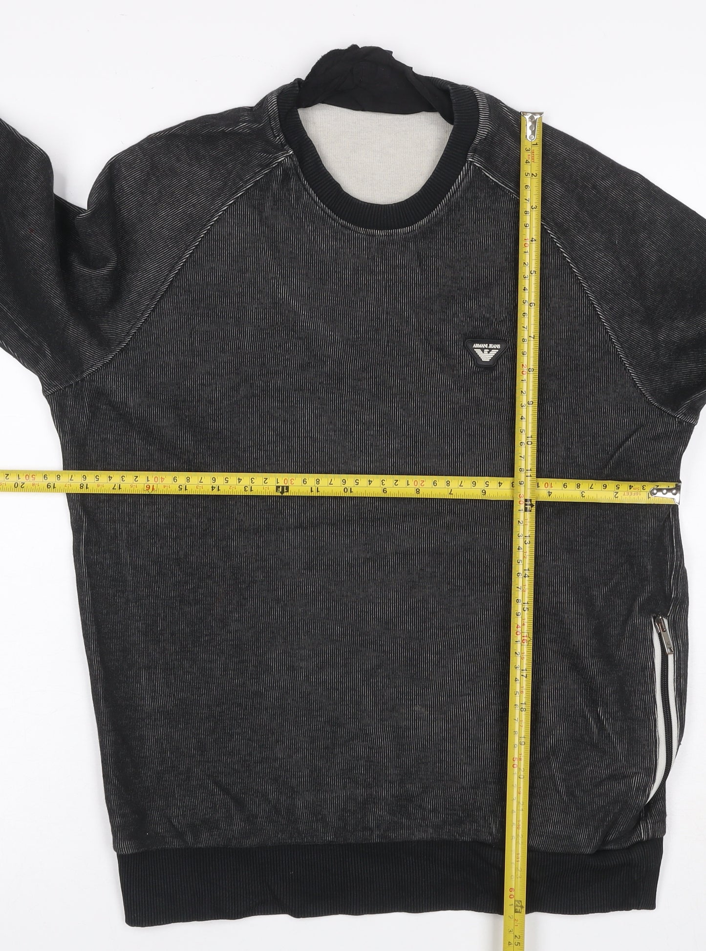Armani Jeans Men’s Black S Pullover Crew Neck Logo Sweatshirt