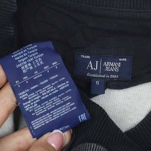 Armani Jeans Men’s Black S Pullover Crew Neck Logo Sweatshirt