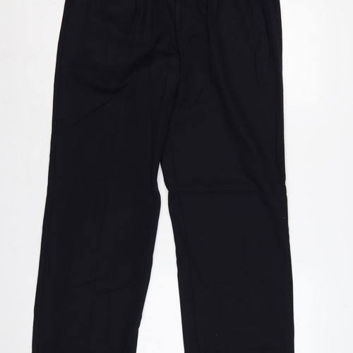 Jaeger Men’s Black 48L Pure Wool Straight Dress Trousers
