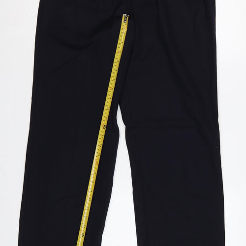 Jaeger Men’s Black 48L Pure Wool Straight Dress Trousers