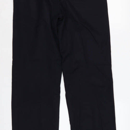 Jaeger Men’s Black 48L Pure Wool Straight Dress Trousers