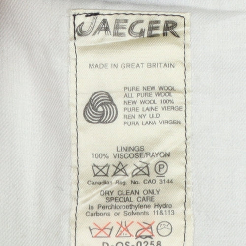 Jaeger Men’s Black 48L Pure Wool Straight Dress Trousers