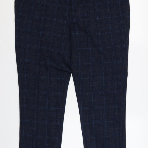 House of Cavani Men's Blue Check 40R Dress Trousers Formal Lined