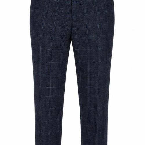 House of Cavani Men's Blue Check 40R Dress Trousers Formal Lined