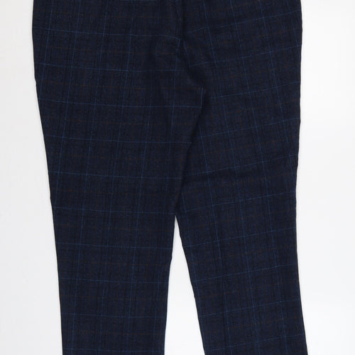 House of Cavani Men's Blue Check 40R Dress Trousers Formal Lined
