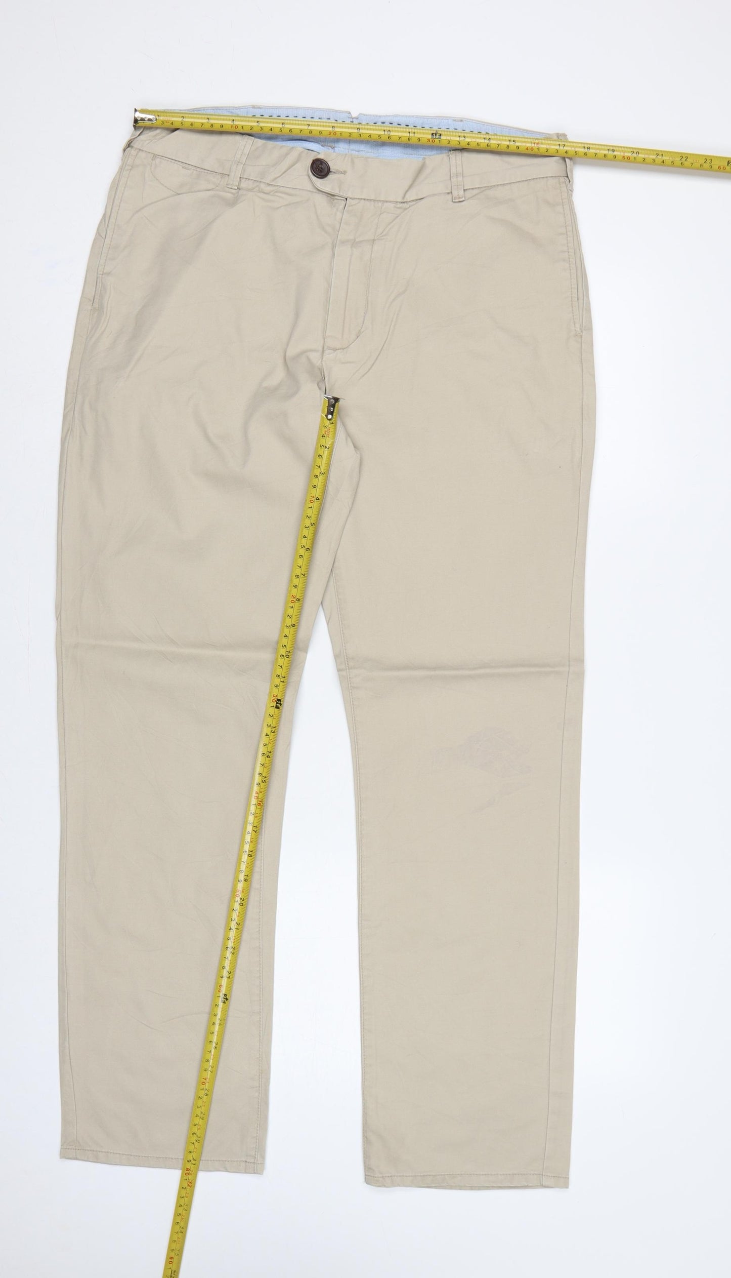 Crew Clothing Co. Men’s Beige 34 Regular Cotton Chino Trousers