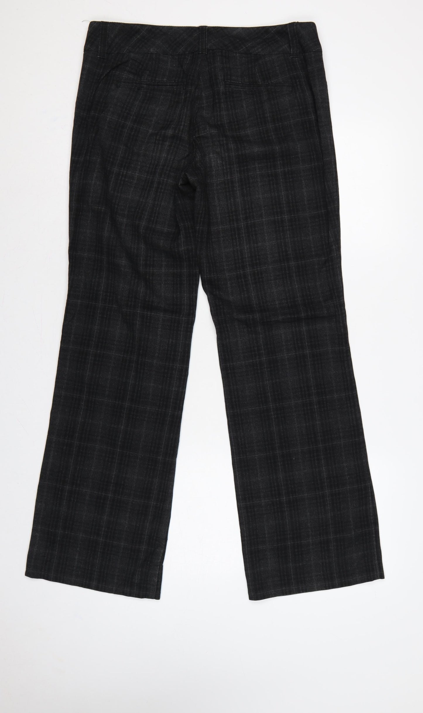 Esprit Women’s Black Check Bootcut Trousers UK 10 Tailored Workwear