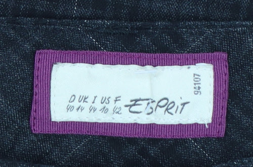 Esprit Women’s Black Check Bootcut Trousers UK 10 Tailored Workwear