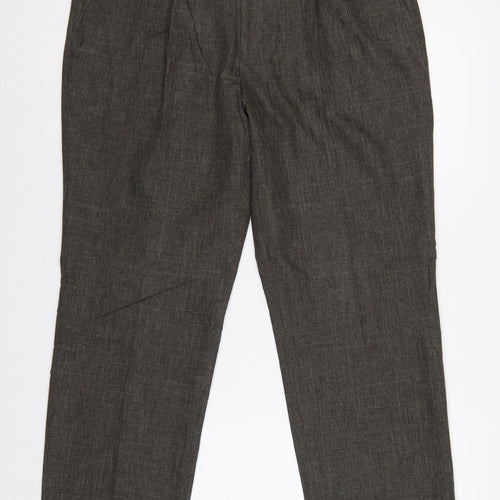 Marks and Spencer Men Grey 36 29 Straight Dress Trousers