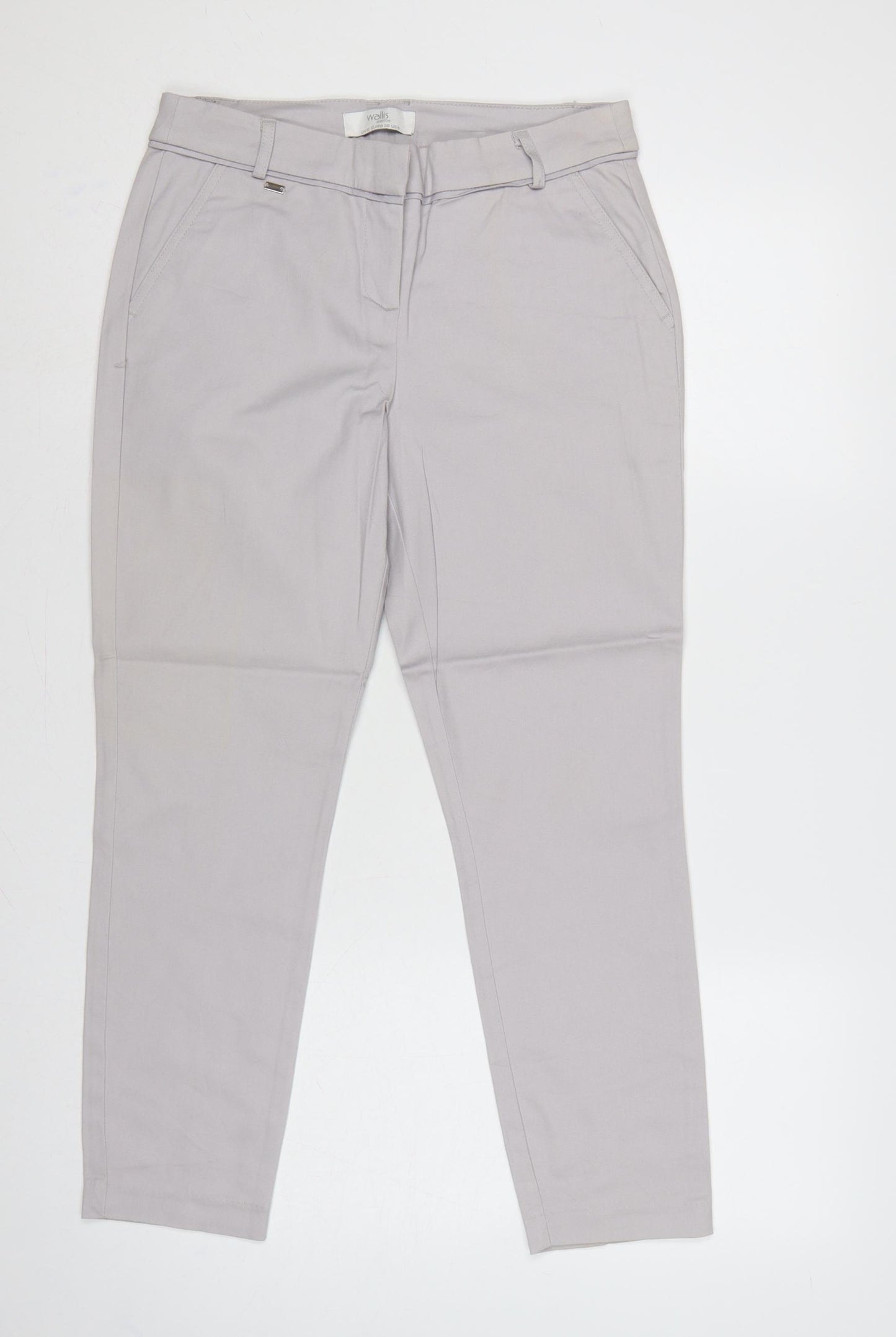 Wallis Women’s Grey UK 10 Tapered Cotton Stretch Work Trousers