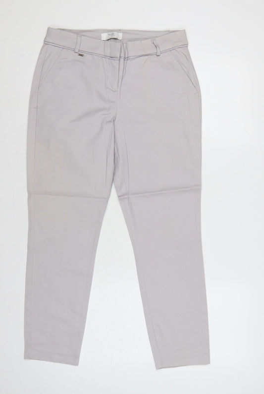 Wallis Women’s Grey UK 10 Tapered Cotton Stretch Work Trousers